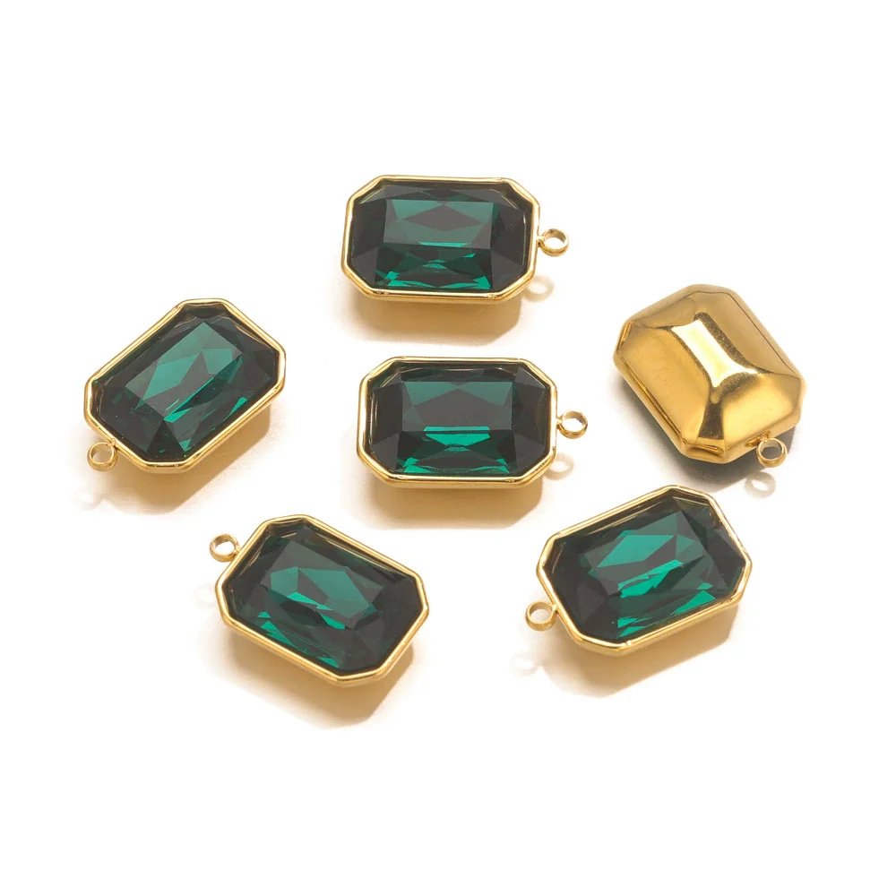 Stainless Steel Inlaid Topaz Sea Blue Gem Titanium Steel Ellipse Pendant Necklace With 18K Gold Vacuum Color Retention Plating - Image 4