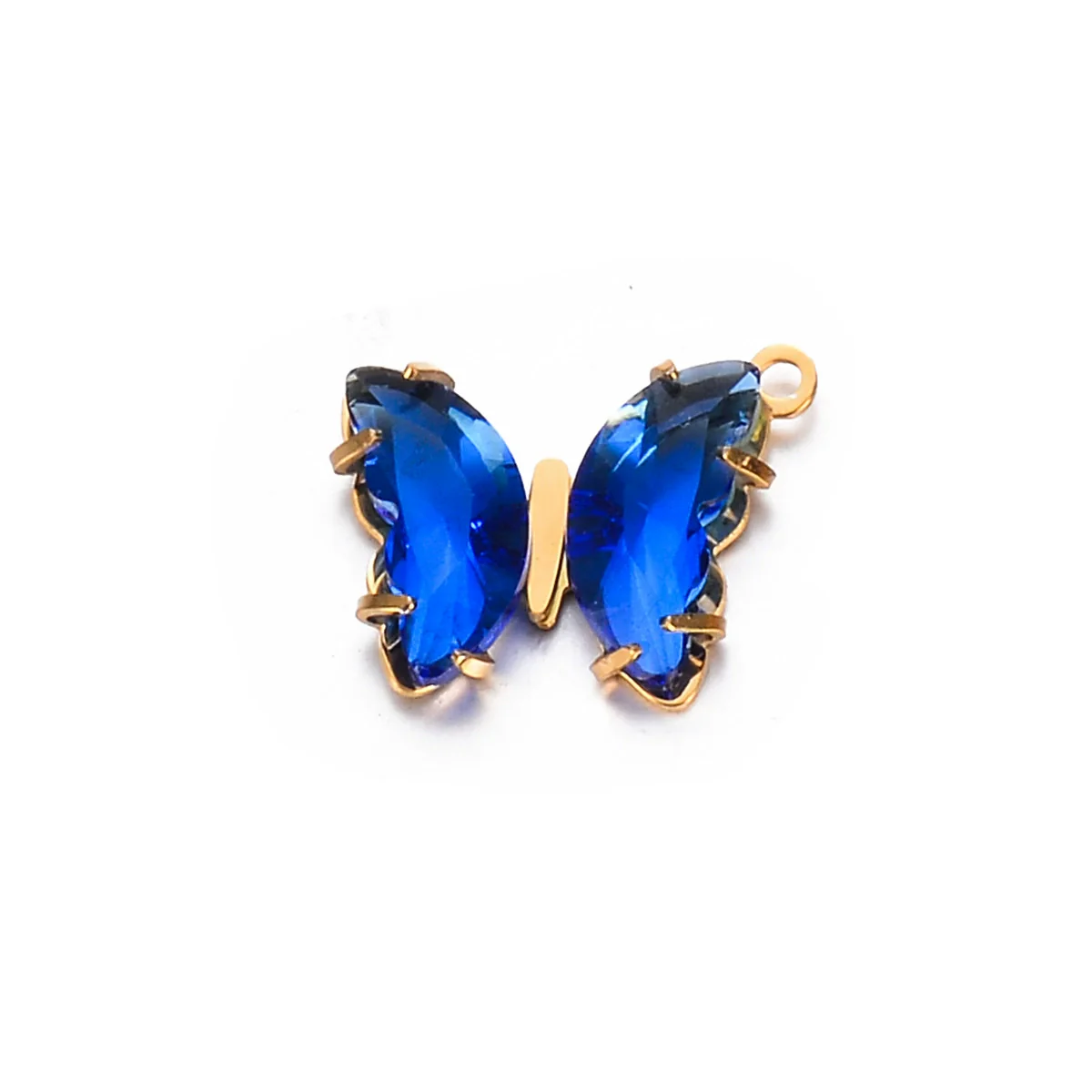 Stainless Steel Inlaid Zircon Crystal Geometric Butterfly Pendant Necklace Handmade Jewelry Accessories Electroplated - Image 21