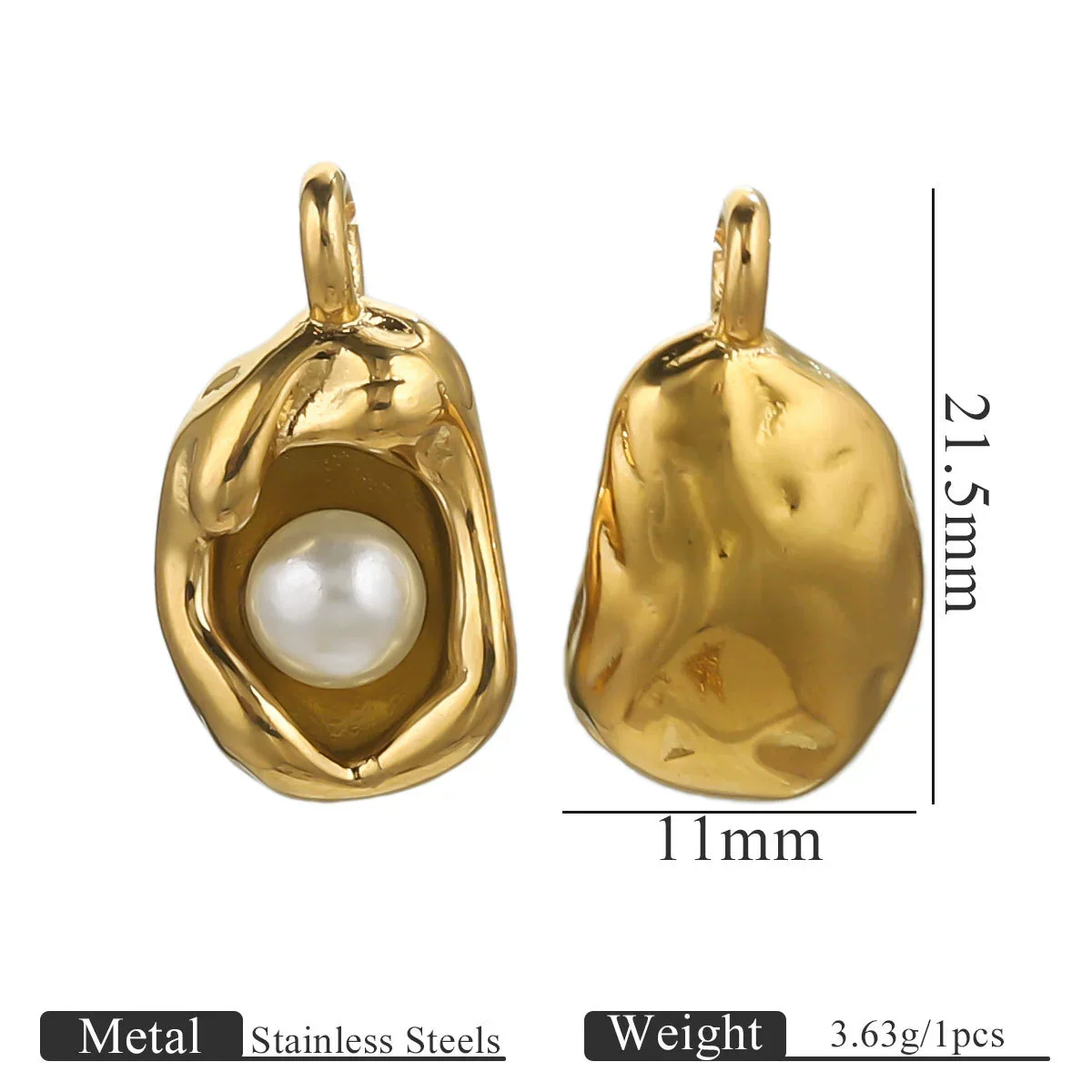 Stainless Steel Irregular Base Pearl Totem Geometric Electroplated Pendant Jewelry Accessories For Necklace And Bracelet - Image 6