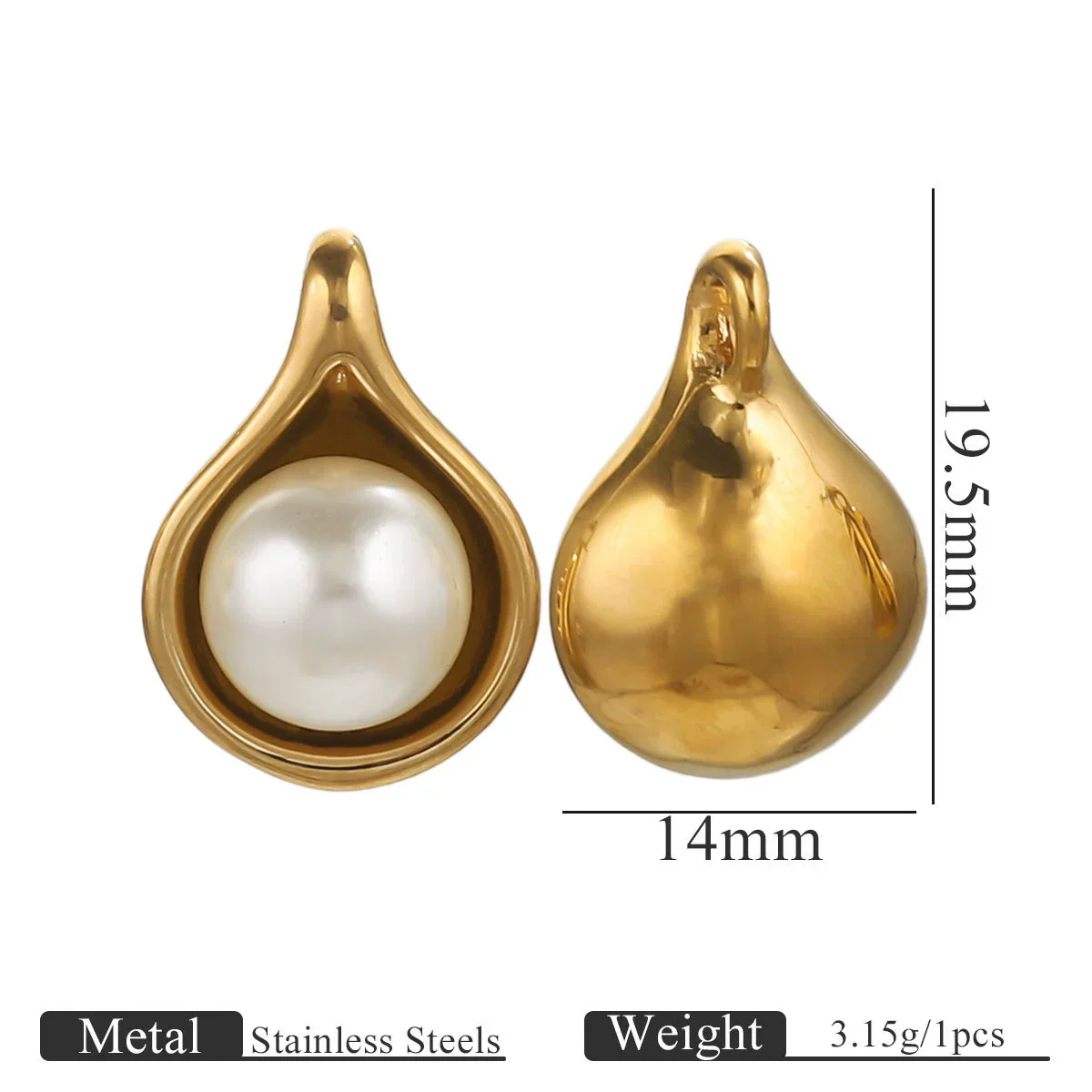 Stainless Steel Irregular Base Pearl Totem Geometric Electroplated Pendant Jewelry Accessories For Necklace And Bracelet - Image 7