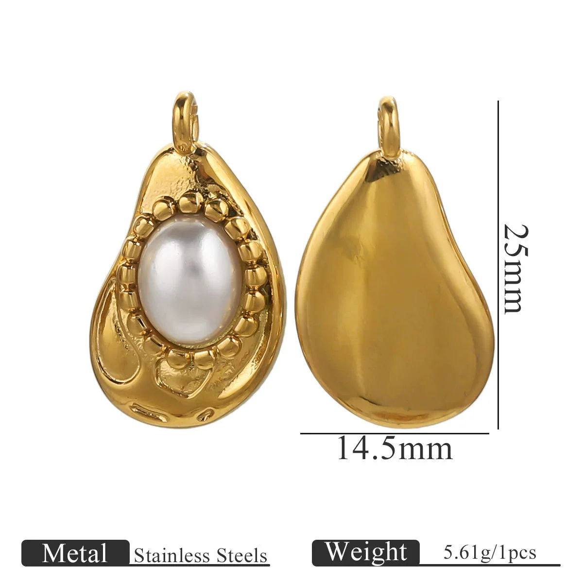 Stainless Steel Irregular Base Pearl Totem Geometric Electroplated Pendant Jewelry Accessories For Necklace And Bracelet - Image 8