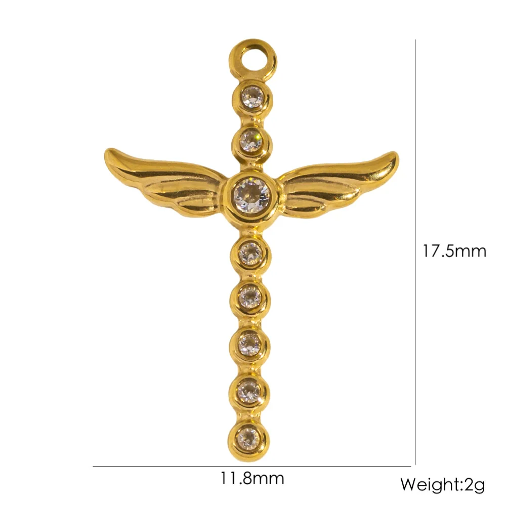 Stainless Steel Jewelry Accessories Apple Cross Love Diamond Oil Drop Shell Joker Pendant Electroplating - Image 26