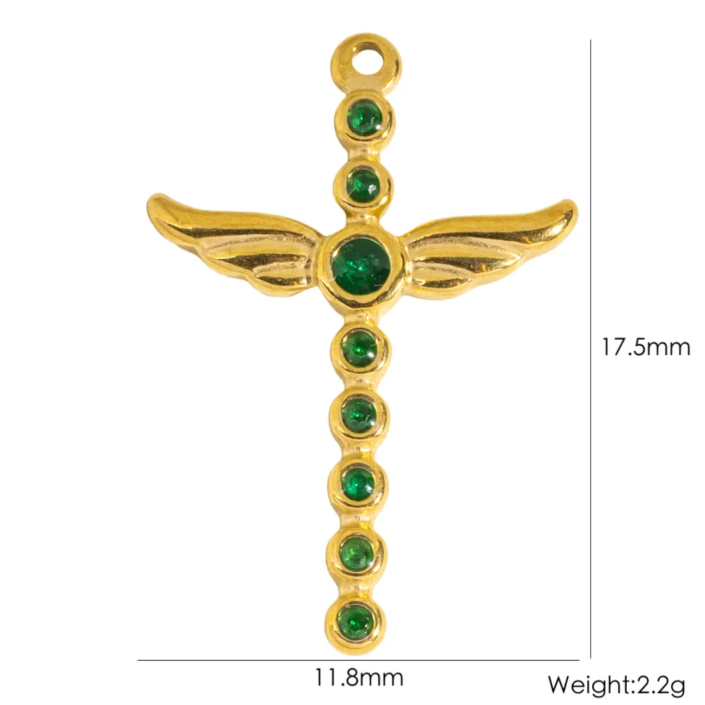 Stainless Steel Jewelry Accessories Apple Cross Love Diamond Oil Drop Shell Joker Pendant Electroplating - Image 27