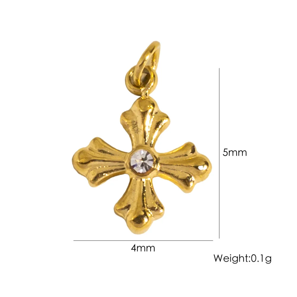 Stainless Steel Jewelry Accessories Apple Cross Love Diamond Oil Drop Shell Joker Pendant Electroplating - Image 8