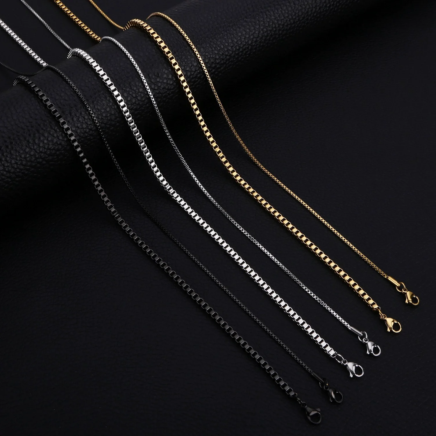 Stainless Steel Jewelry Accessories Box Chain With Geometric Style Wave Letters Numbers Text Electroplated For Unisex