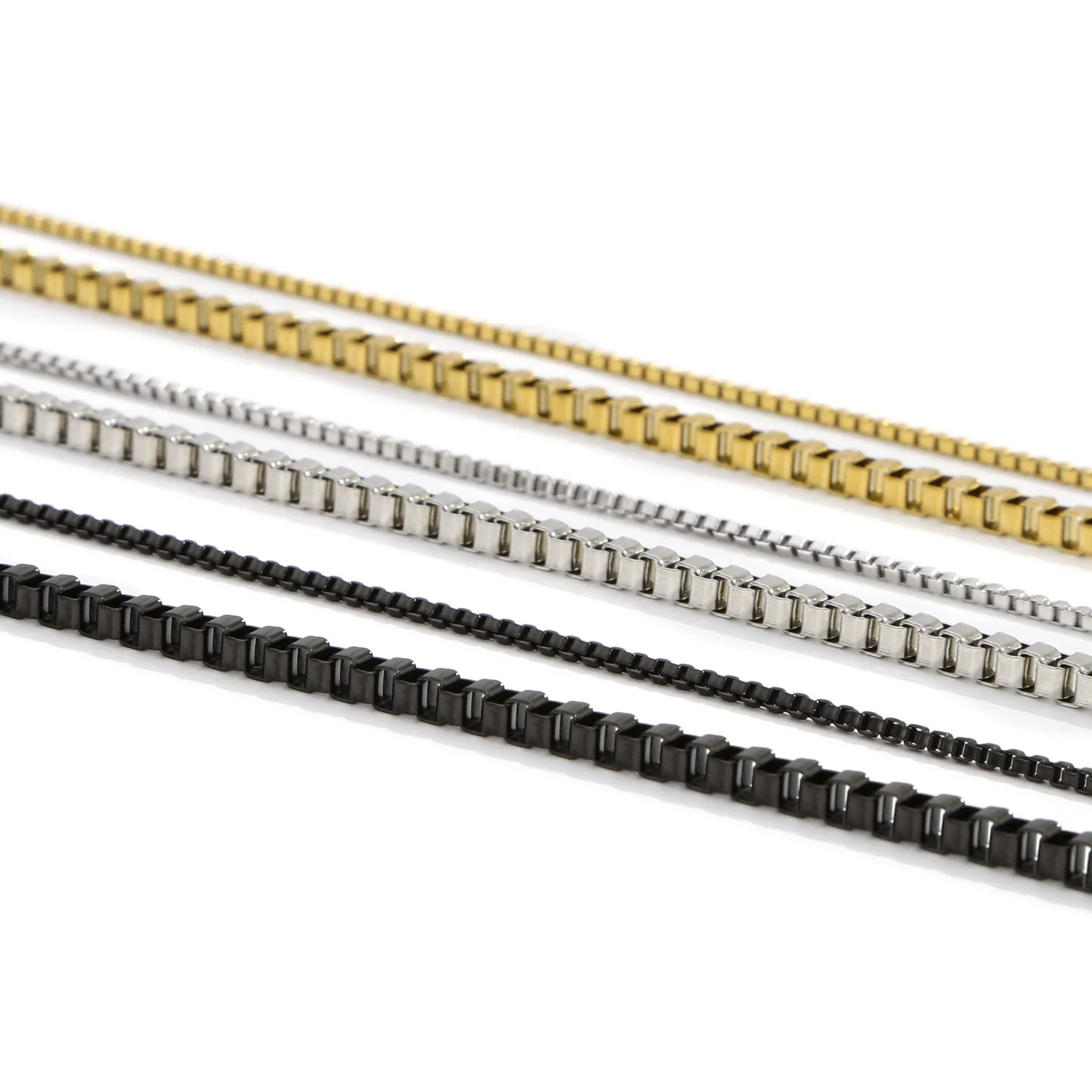 Stainless Steel Jewelry Accessories Box Chain With Geometric Style Wave Letters Numbers Text Electroplated For Unisex - Image 4