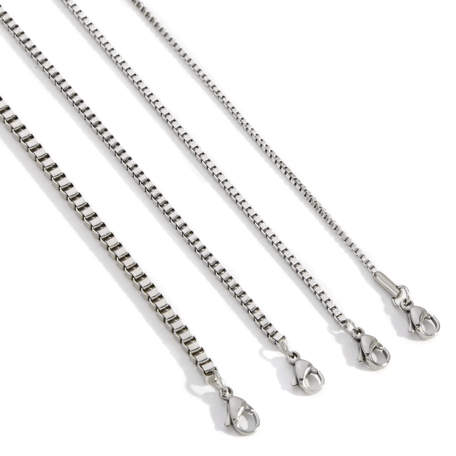 Stainless Steel Jewelry Accessories Box Chain With Geometric Style Wave Letters Numbers Text Electroplated For Unisex - Image 6