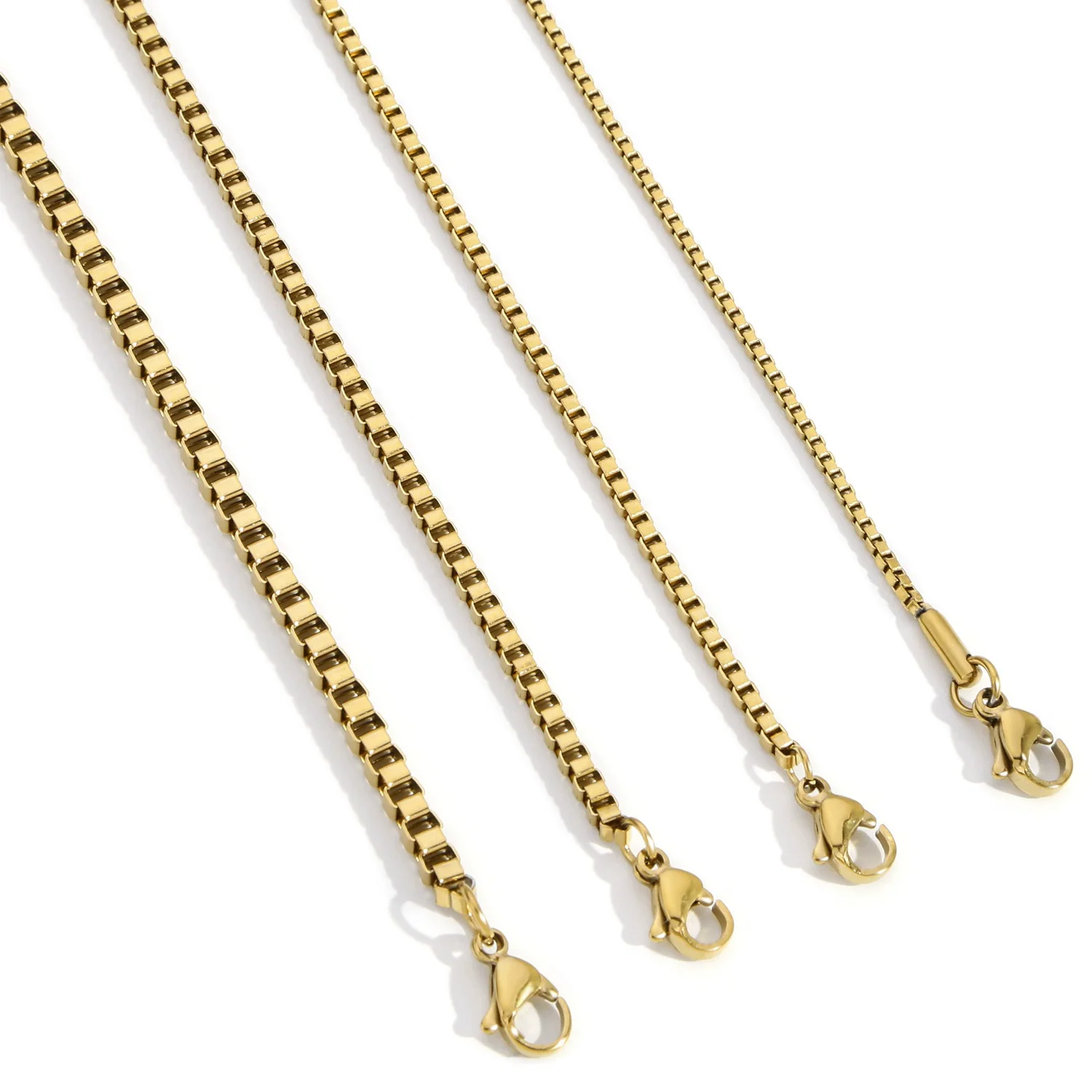 Stainless Steel Jewelry Accessories Box Chain With Geometric Style Wave Letters Numbers Text Electroplated For Unisex - Image 7