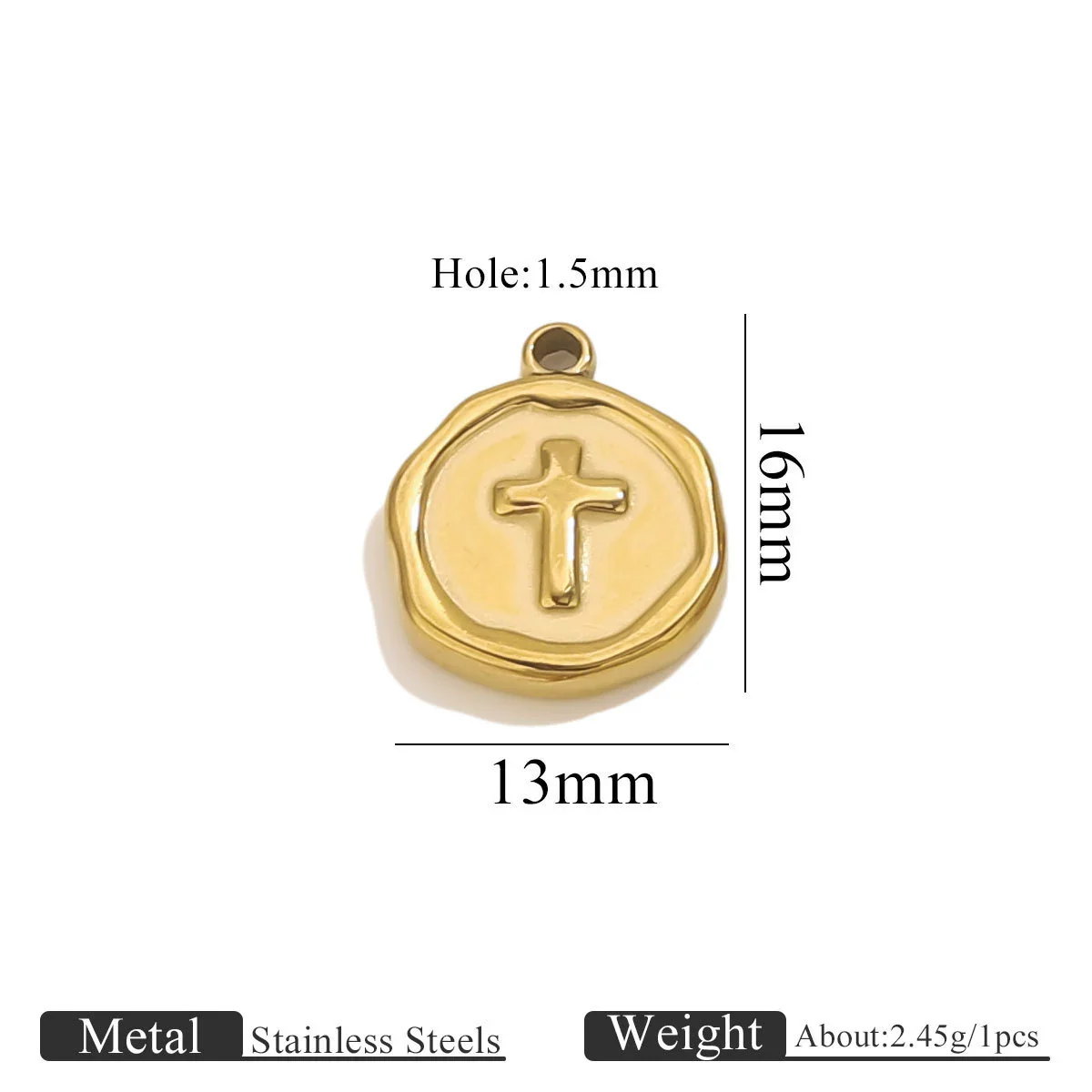 Stainless Steel Jewelry Accessories Butterfly Heart Cross Round Pendant Bracelet Necklace Earrings Electroplated - Image 11