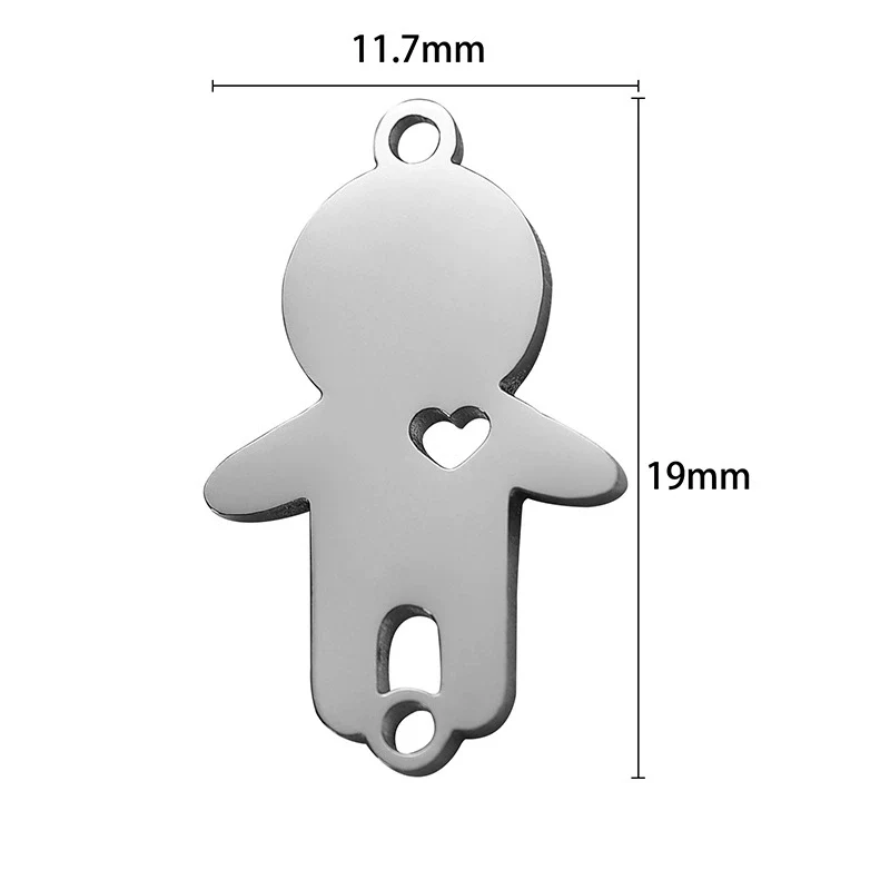 Stainless Steel Jewelry Accessories Double Hole Heart Pendant With Electroplating And Polished Finish - Image 5
