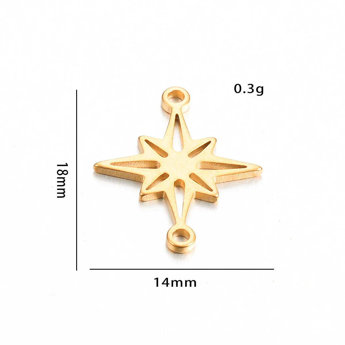 Stainless Steel Jewelry Accessories Geometric Butterfly Cut Out Sixpointed Star Palm Heartshaped Triangle Diy Necklace Bracelet Electroplated - Image 11