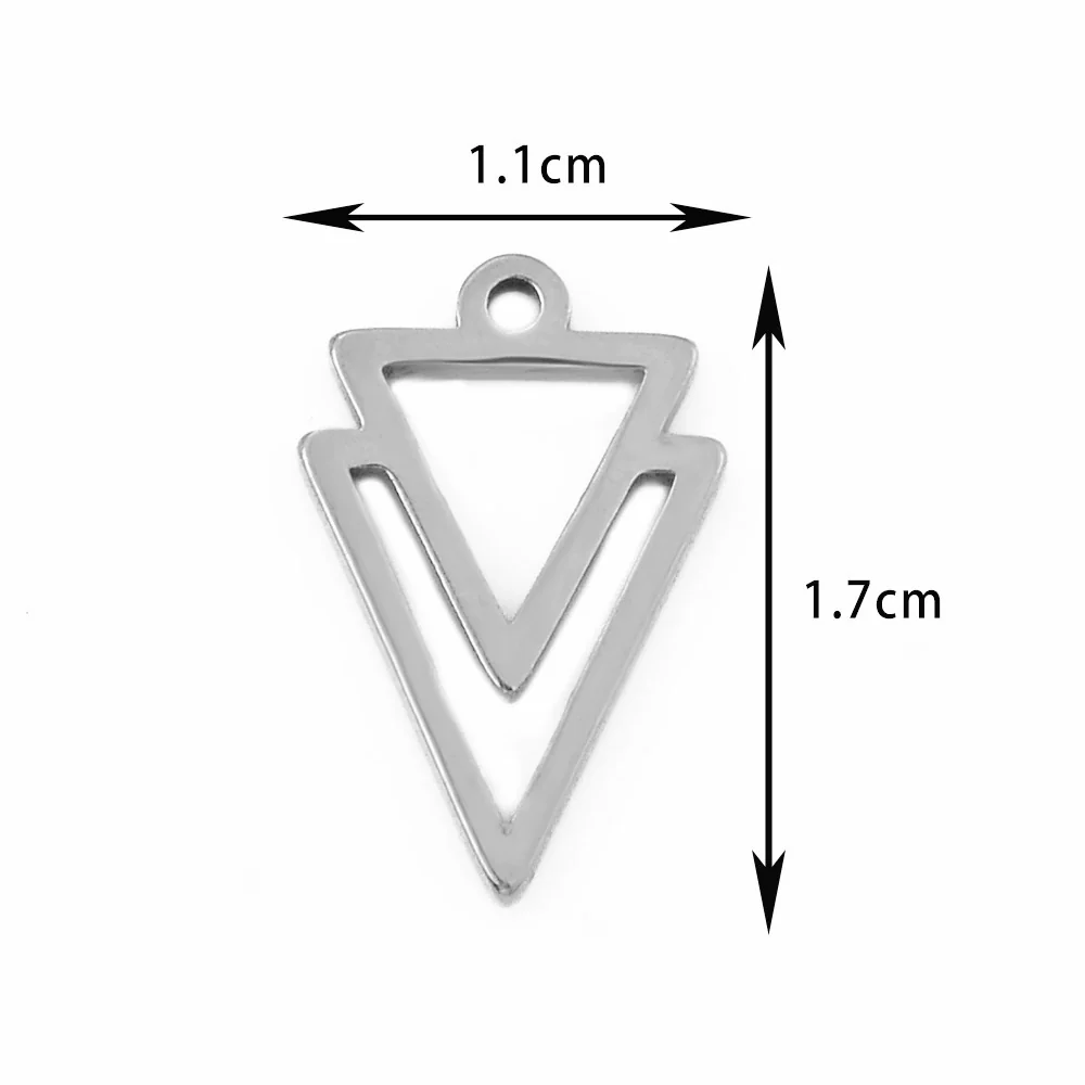 Stainless Steel Jewelry Accessories Geometric Butterfly Cut Out Sixpointed Star Palm Heartshaped Triangle Diy Necklace Bracelet Electroplated - Image 6