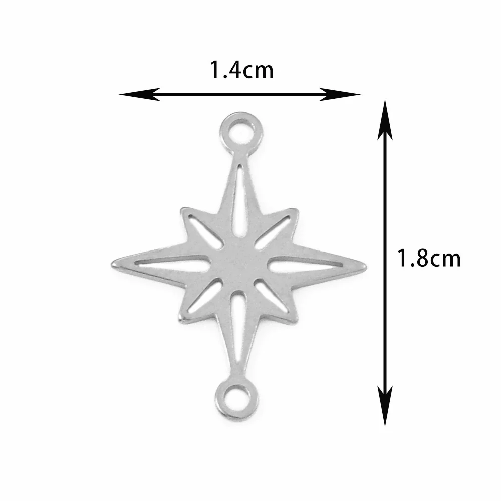 Stainless Steel Jewelry Accessories Geometric Butterfly Cut Out Sixpointed Star Palm Heartshaped Triangle Diy Necklace Bracelet Electroplated - Image 7