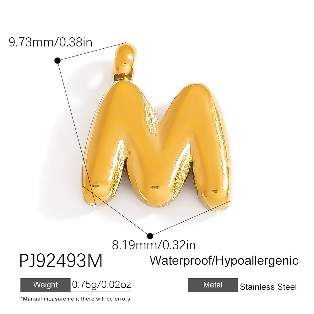 Stainless Steel Jewelry Accessories Light Luxury Style Mini Bubble Letter Pendant Electroplated - Image 18