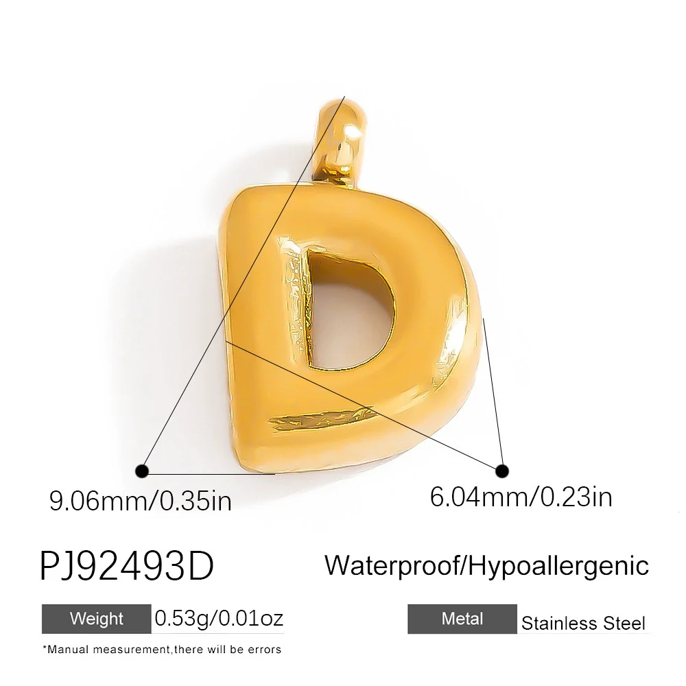 Stainless Steel Jewelry Accessories Light Luxury Style Mini Bubble Letter Pendant Electroplated - Image 9
