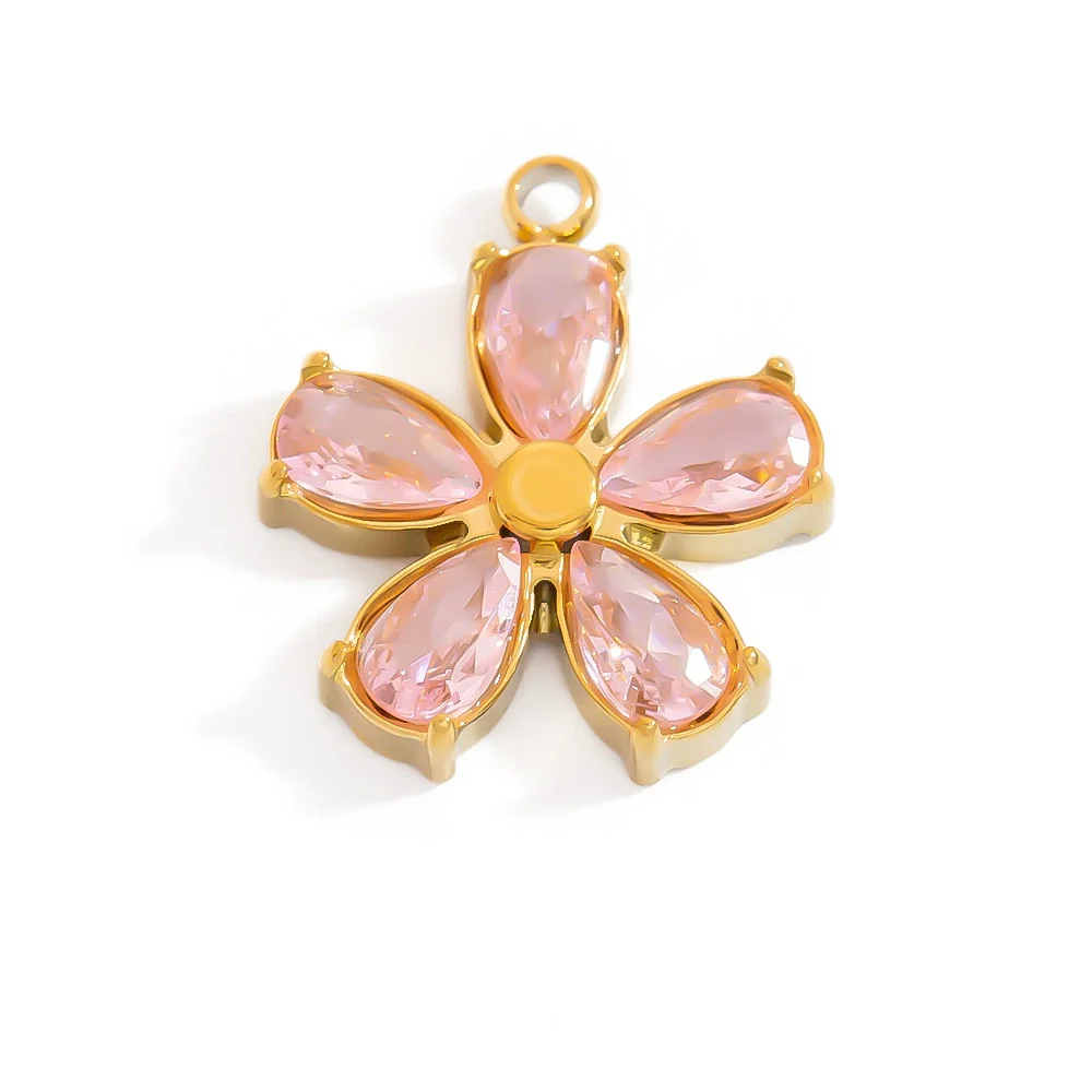 Stainless Steel Jewelry Accessories Luxury Niche Inlay White Stone Electroplated - Image 5