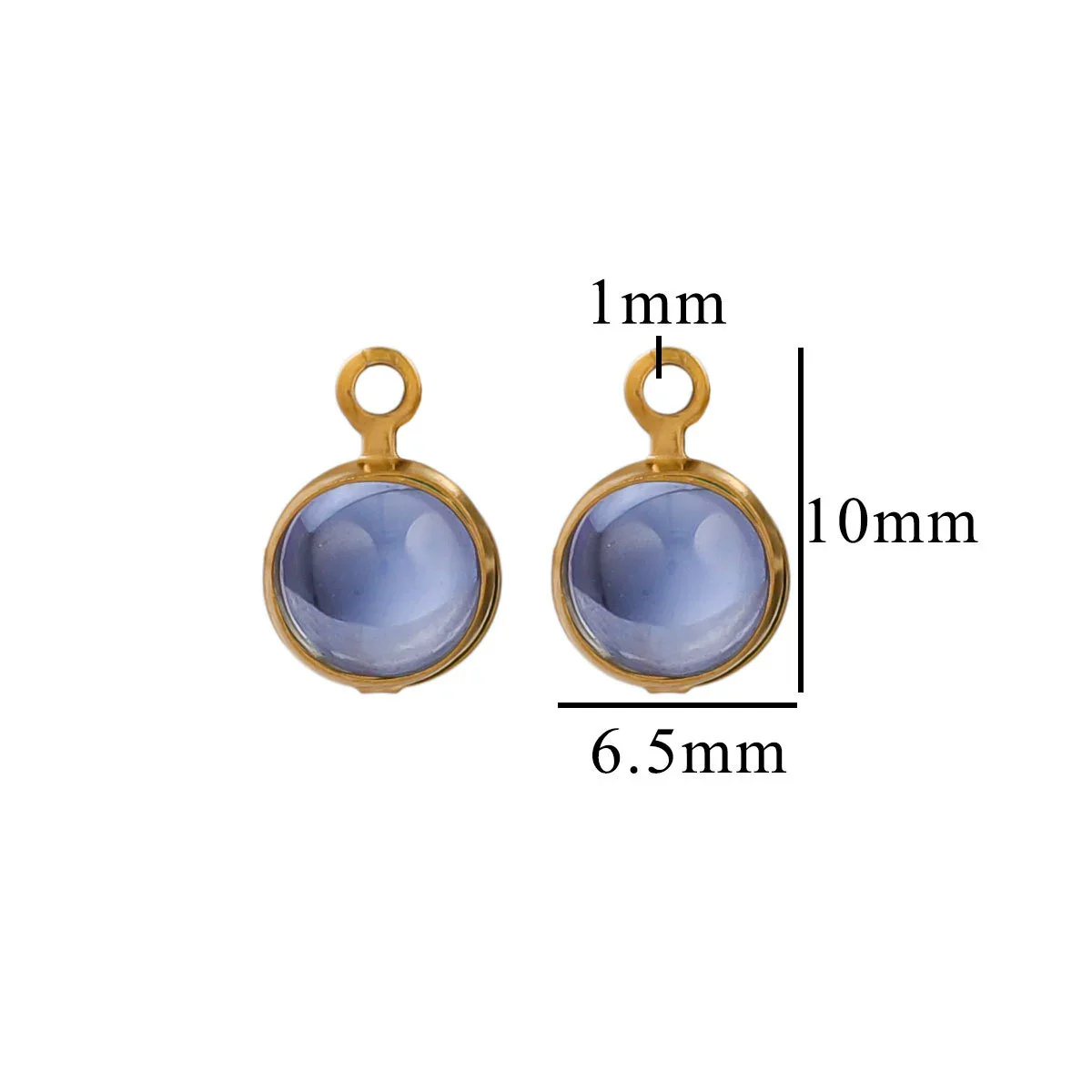 Stainless Steel Jewelry Accessories Natural Geometric Round Birthstone Necklace Earrings Electroplated - Image 10