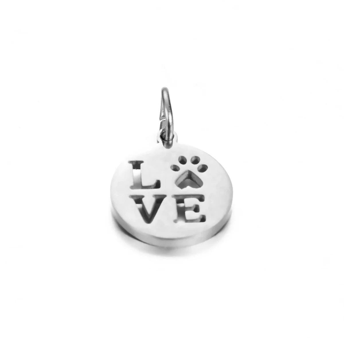 Stainless Steel Jewelry Accessories Pendant With Polished Cut Out Love Letter Cat Paw Dog Paw And Geometric Shape Electroplated - Image 10