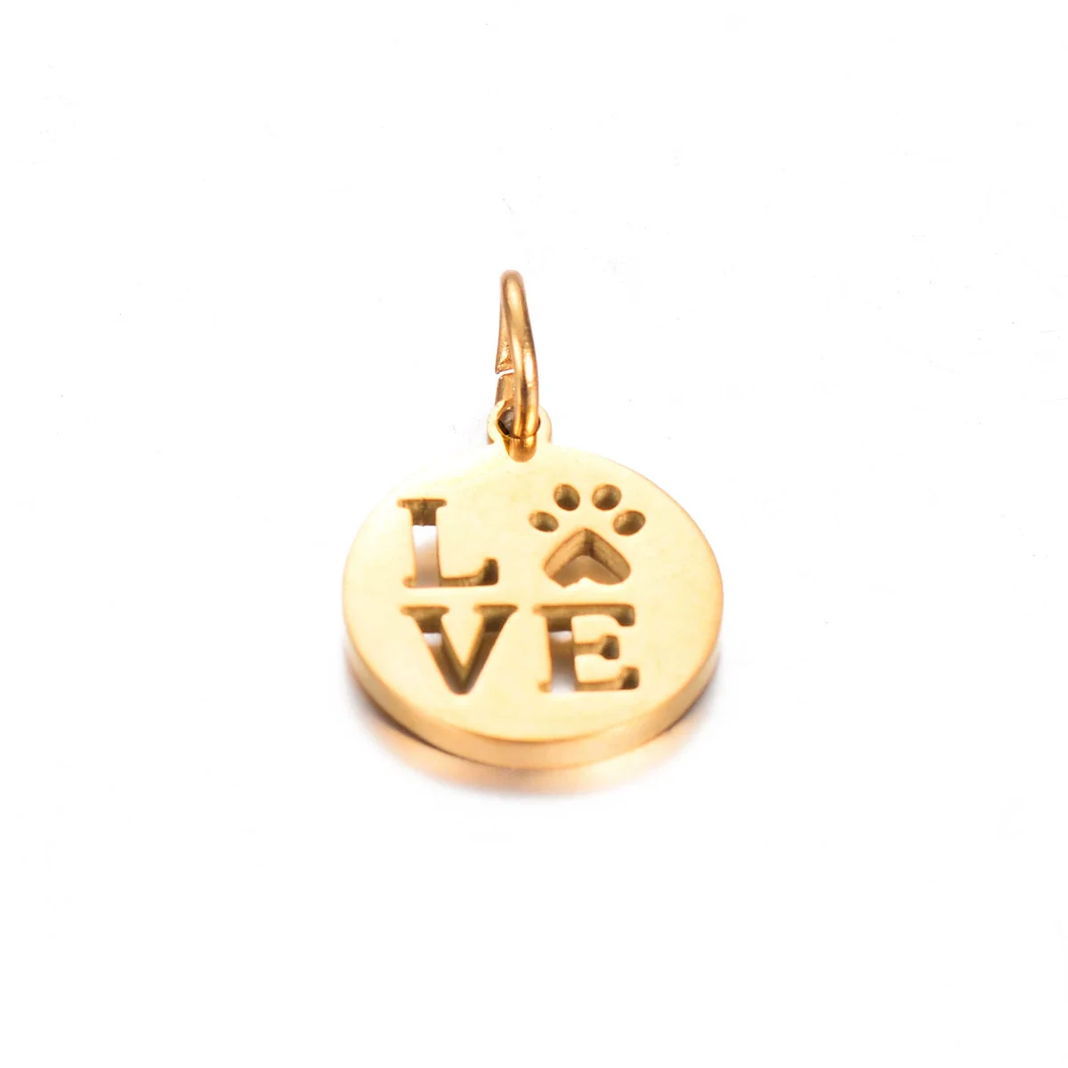 Stainless Steel Jewelry Accessories Pendant With Polished Cut Out Love Letter Cat Paw Dog Paw And Geometric Shape Electroplated - Image 11