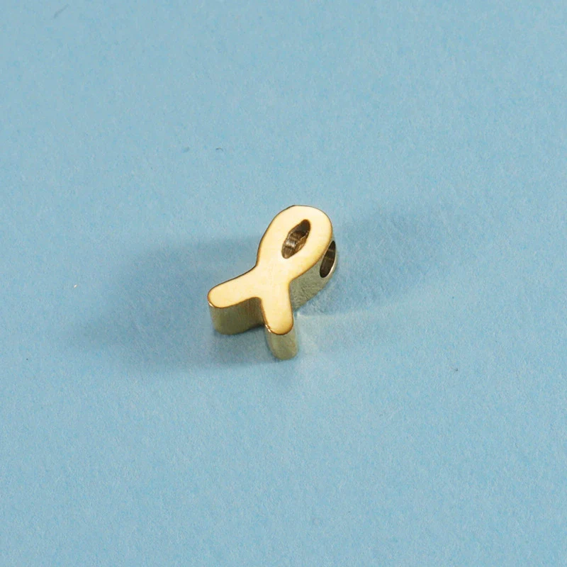 Stainless Steel Jewelry Accessories Ribbon Small Hole Beads Pendant Electroplated Fine Polished Diy Bracelet - Image 3