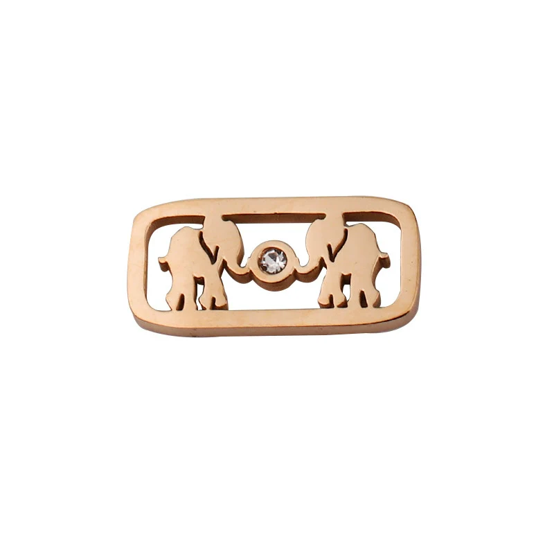 Stainless Steel Jewelry Accessories Square Elephant Hollow Pendant Mirror Polished - Image 2