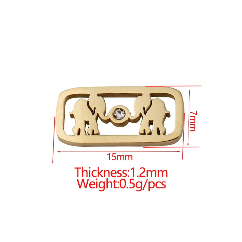 Stainless Steel Jewelry Accessories Square Elephant Hollow Pendant Mirror Polished - Image 4