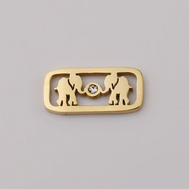 Stainless Steel Jewelry Accessories Square Elephant Hollow Pendant Mirror Polished - Image 6