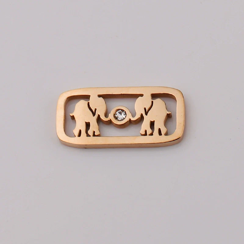 Stainless Steel Jewelry Accessories Square Elephant Hollow Pendant Mirror Polished - Image 7