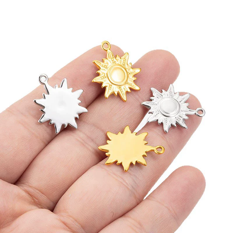 Stainless Steel Jewelry Accessories Sun Pendant Fashionable Nonfading Vacuum Furnace Electroplated Necklace Bracelet Diy - Image 4