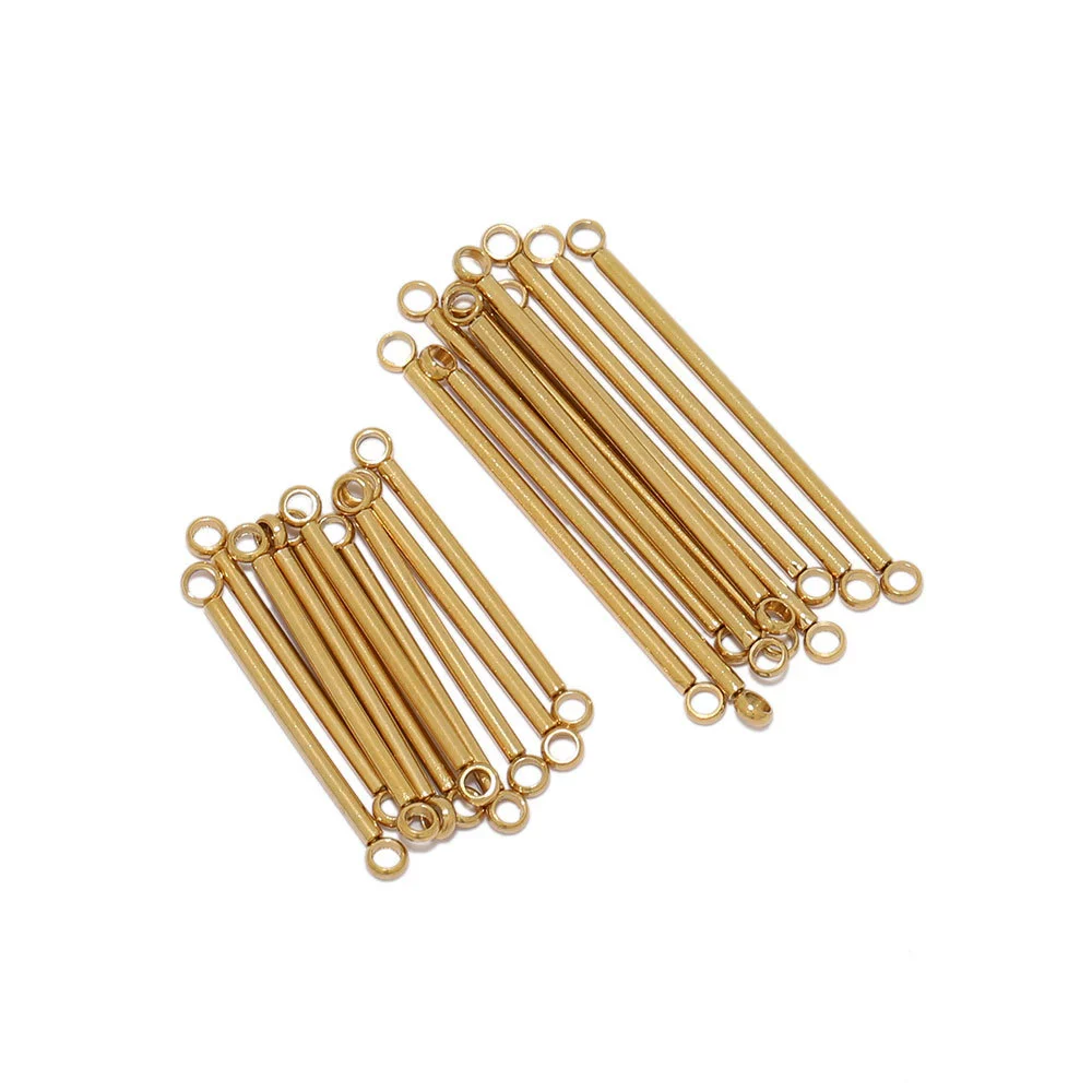Stainless Steel Jewelry Accessories With Double Ring And Solid Color Pattern Welded And Gold Color Plated