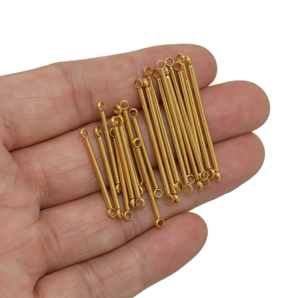 Stainless Steel Jewelry Accessories With Double Ring And Solid Color Pattern Welded And Gold Color Plated - Image 2