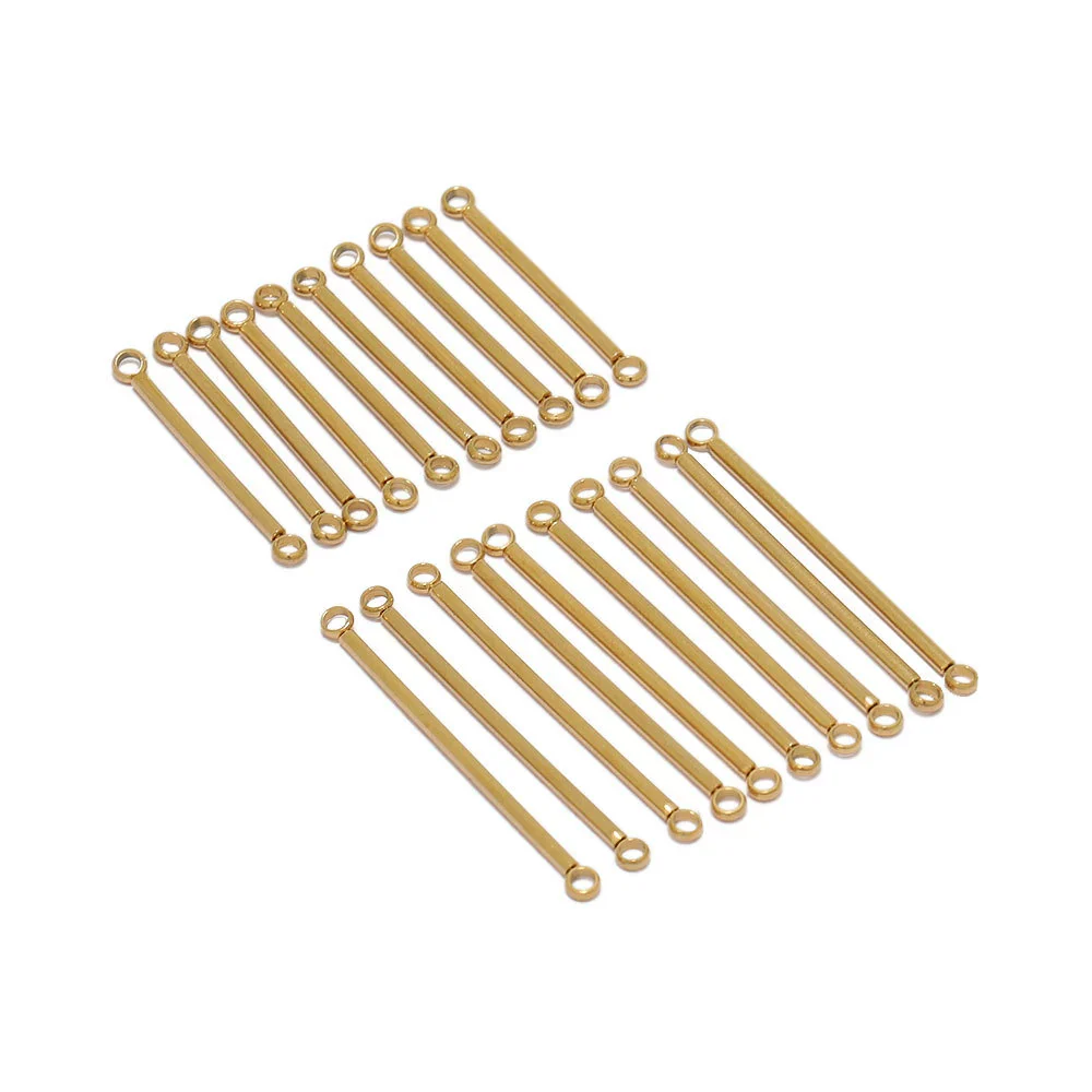 Stainless Steel Jewelry Accessories With Double Ring And Solid Color Pattern Welded And Gold Color Plated - Image 5