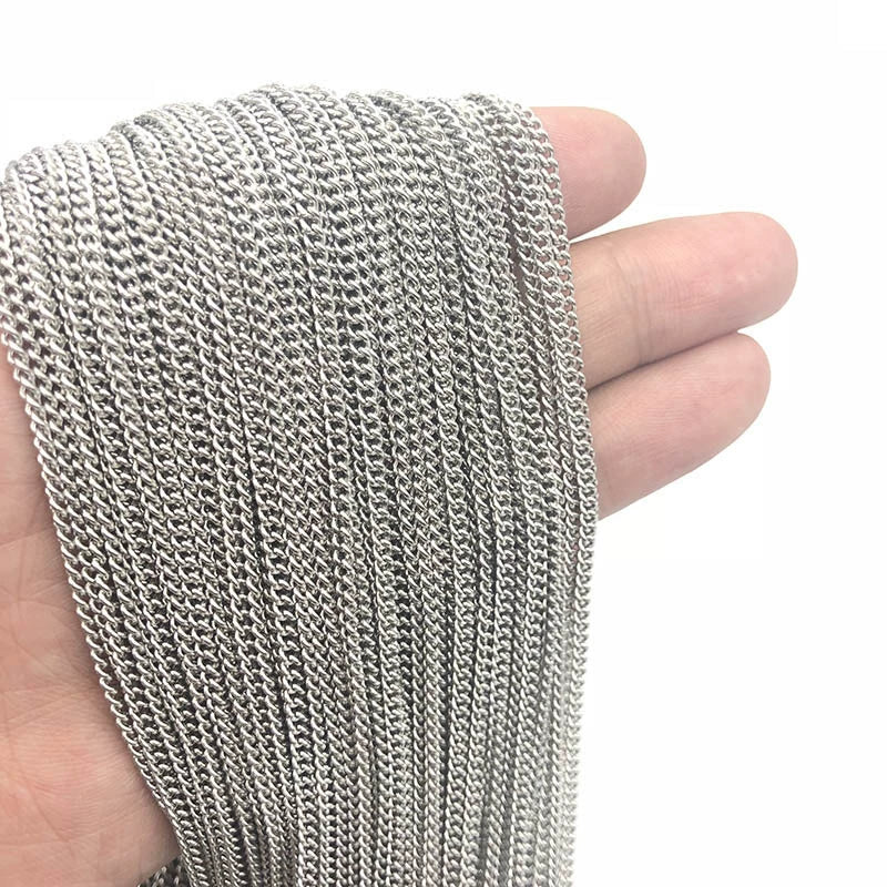 Stainless Steel Jewelry Chain For Men And Women Simple Fashion Nonfading Electroplated Diy - Image 4