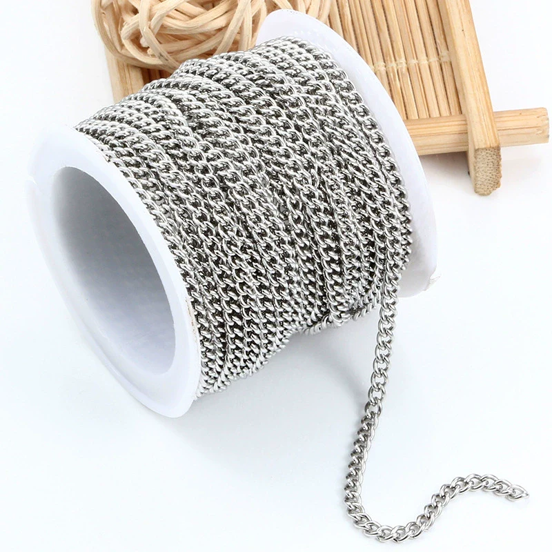 Stainless Steel Jewelry Chain For Men And Women Simple Fashion Nonfading Electroplated Diy - Image 5