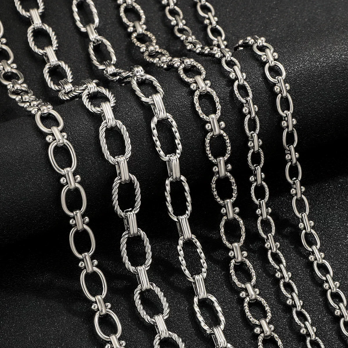 Stainless Steel Jewelry Chain With Egg Clasp Barbell For Punk Style Electrolytic Polishing Treatment