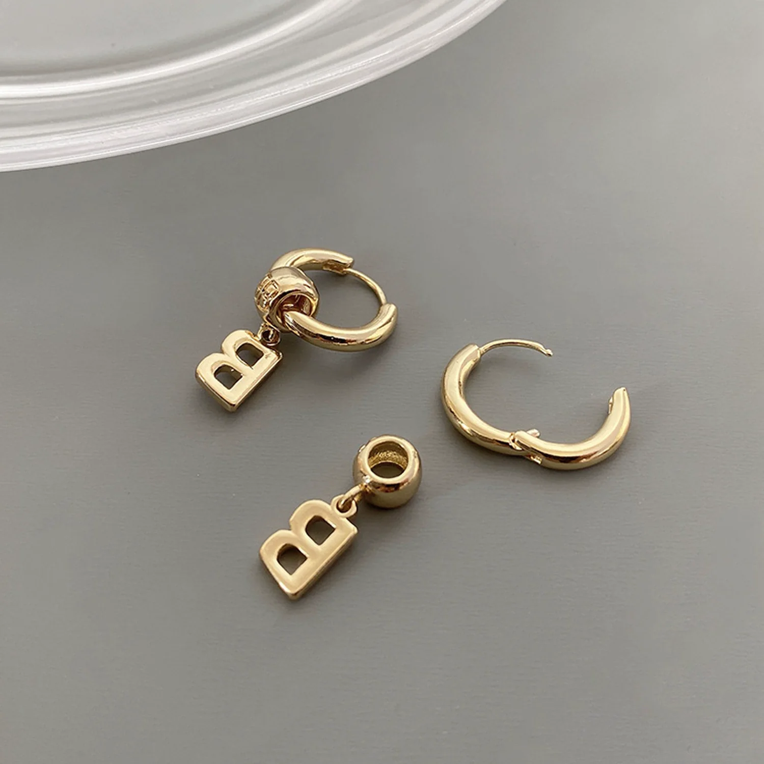 Stainless Steel Letter Earrings With Electroplating For Women - Image 2