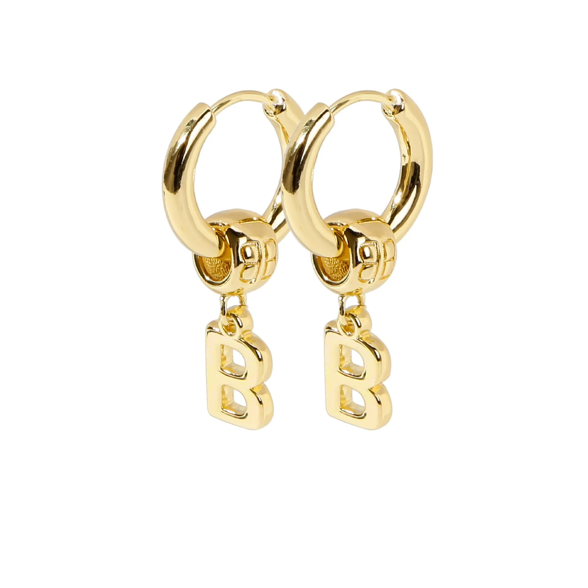 Stainless Steel Letter Earrings With Electroplating For Women - Image 5
