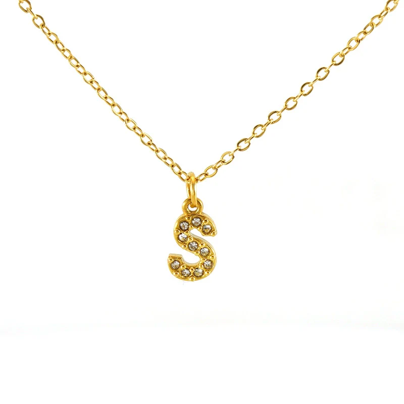 316L Stainless Steel Letter Fashion Necklace Electroplated Cross Chain For Women - Image 24