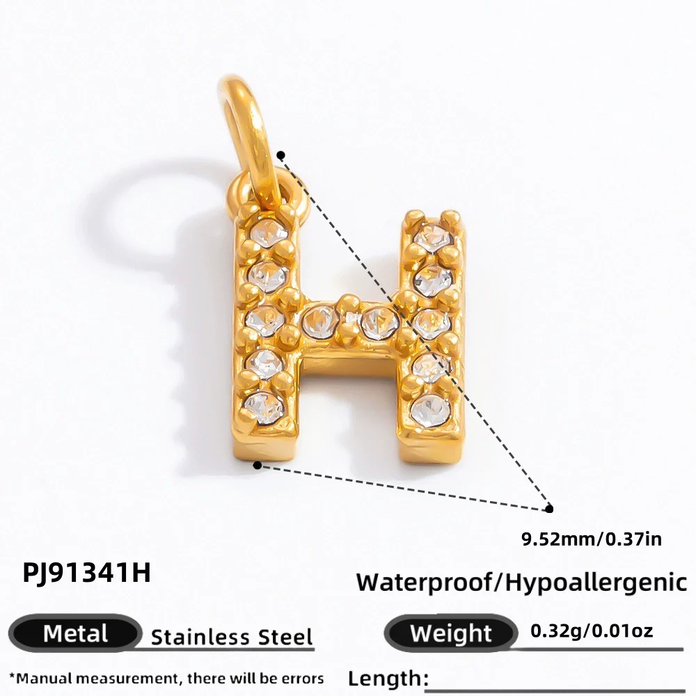 Stainless Steel Letter Pendant 18K Gold Plated Fashion Jewelry Accessories - Image 12