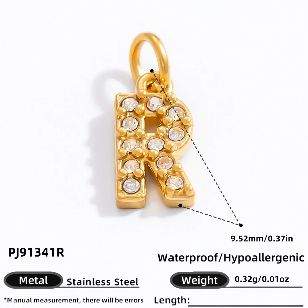Stainless Steel Letter Pendant 18K Gold Plated Fashion Jewelry Accessories - Image 22