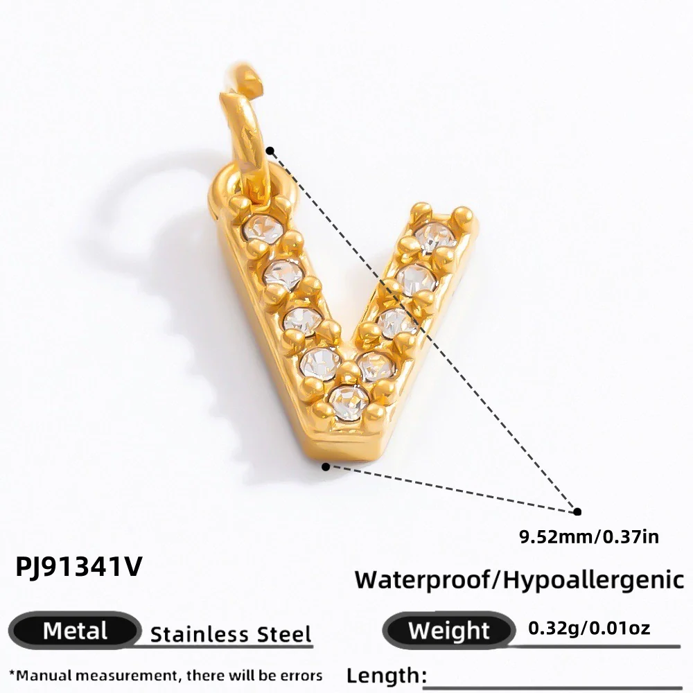 Stainless Steel Letter Pendant 18K Gold Plated Fashion Jewelry Accessories - Image 26