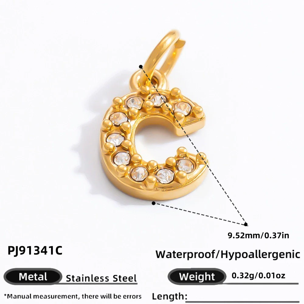 Stainless Steel Letter Pendant 18K Gold Plated Fashion Jewelry Accessories - Image 7