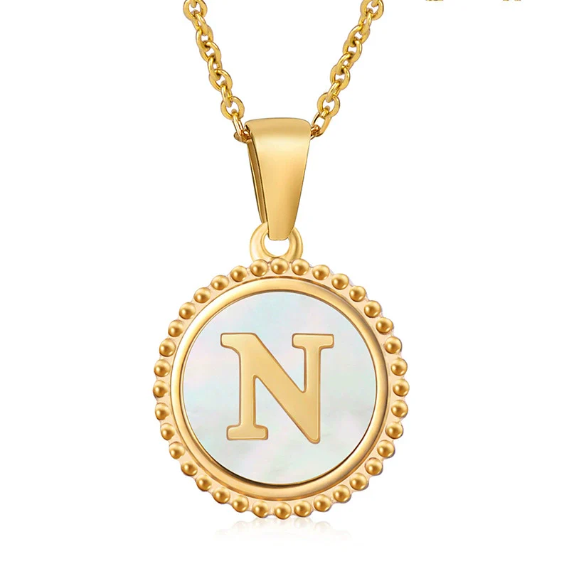 316L Stainless Steel Letter Pendant Necklace Jewelry - Image 17