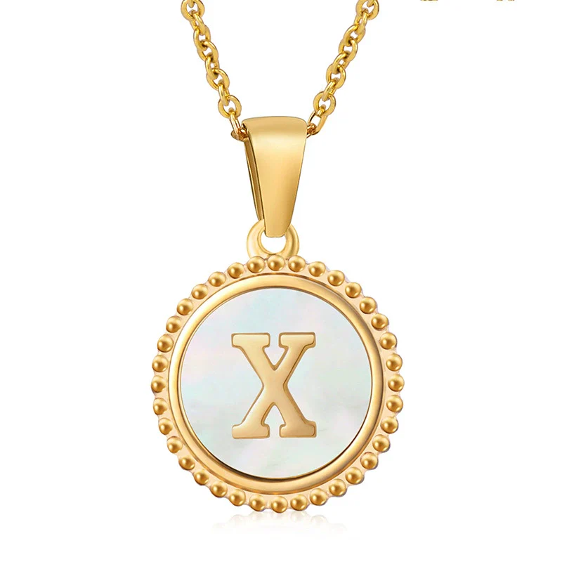 316L Stainless Steel Letter Pendant Necklace Jewelry - Image 27