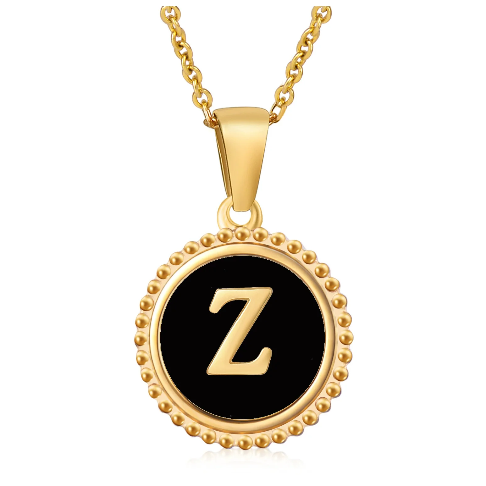 316L Stainless Steel Letter Pendant Necklace Jewelry - Image 55