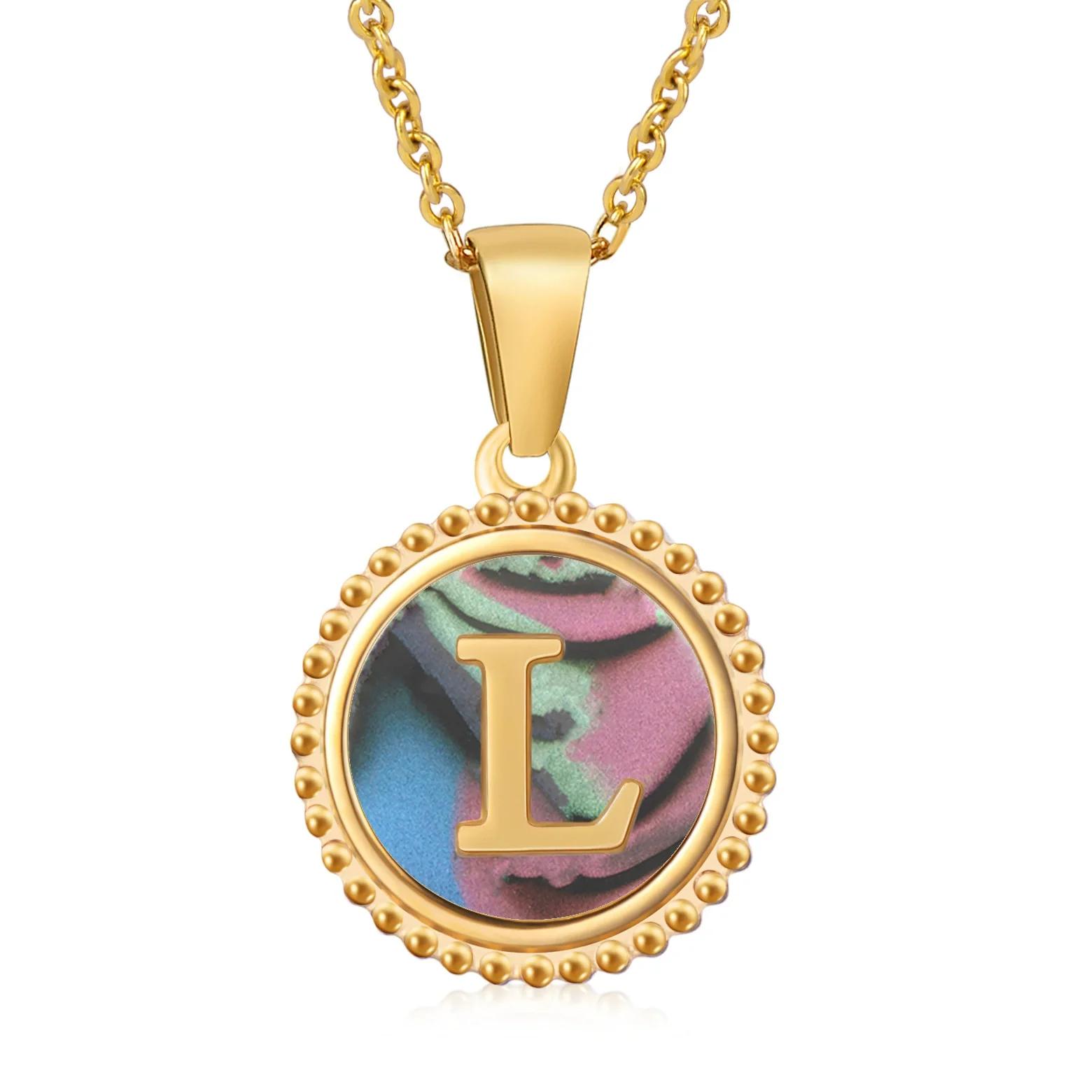 316L Stainless Steel Letter Pendant Necklace Jewelry - Image 67