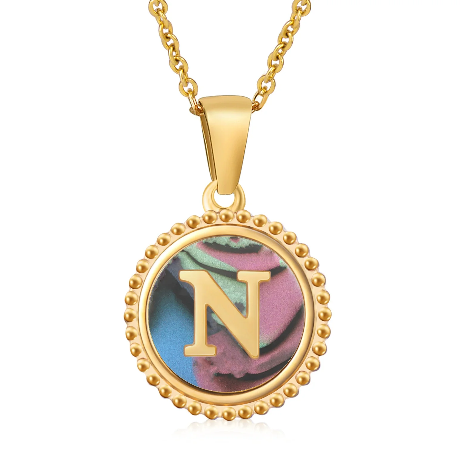 316L Stainless Steel Letter Pendant Necklace Jewelry - Image 69