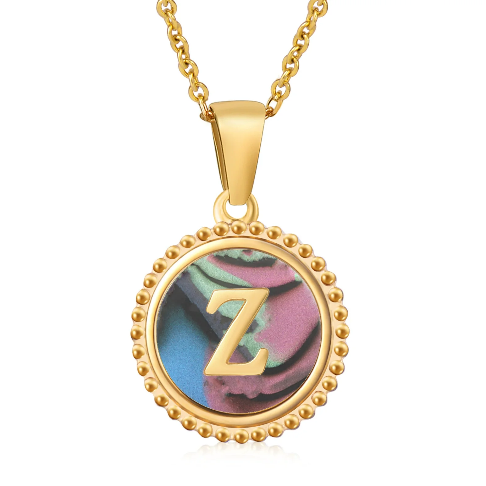 316L Stainless Steel Letter Pendant Necklace Jewelry - Image 81