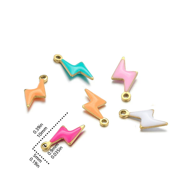 Stainless Steel Lightning Inlay Pendant Jewelry Accessories - Image 2