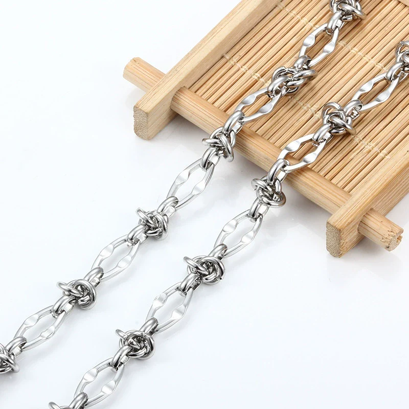 Stainless Steel Lip Knot Chain Electrolysis Hip Hop Style Bracelet Necklace Accessories - Image 3